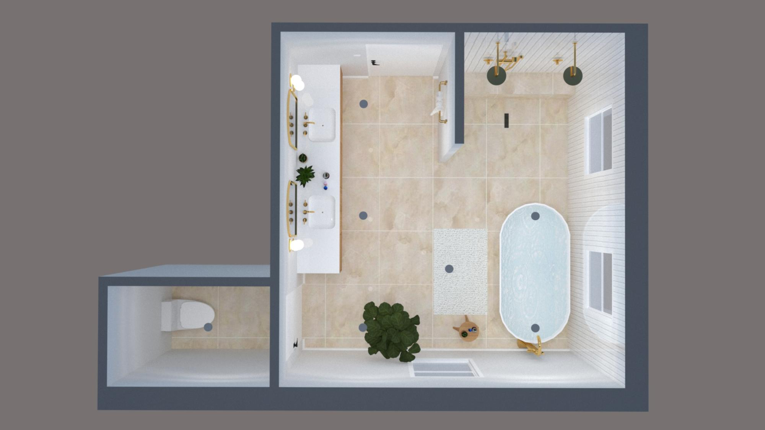 Plan d’une salle de bain moderne à Les Arcs
